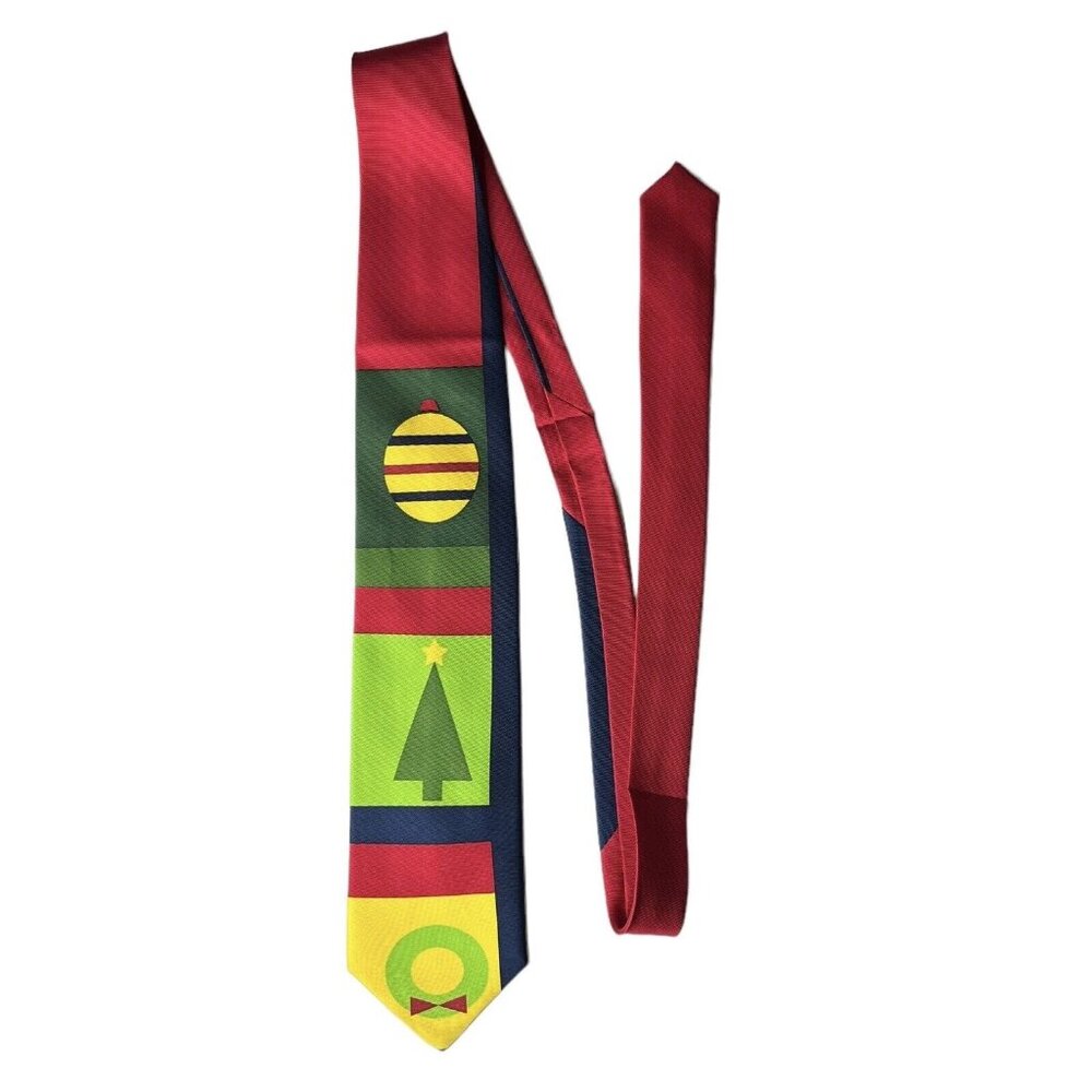 RM Ralph Marlin Studio Pop Art Neck Tie Christmas Ornament Tree Wreath Green